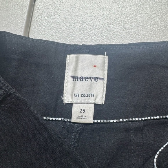 New Anthropologie The Colette Cropped Wide Leg Pants Maeve Linen Black 25 - Picture 10 of 11